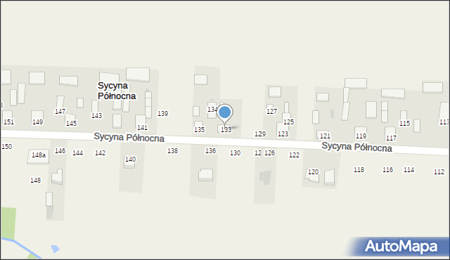 Sycyna Północna, Sycyna Północna, 133, mapa Sycyna Północna