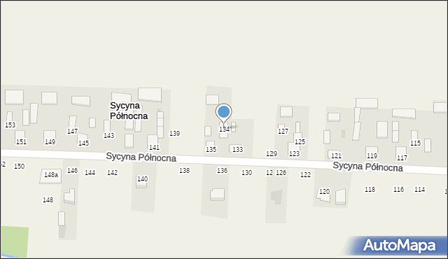 Sycyna Północna, Sycyna Północna, 134, mapa Sycyna Północna