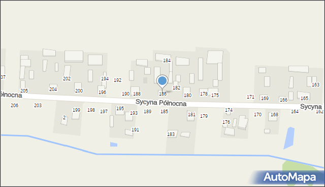 Sycyna Północna, Sycyna Północna, 186, mapa Sycyna Północna