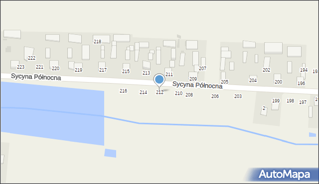 Sycyna Północna, Sycyna Północna, 212, mapa Sycyna Północna