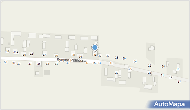 Sycyna Północna, Sycyna Północna, 34, mapa Sycyna Północna