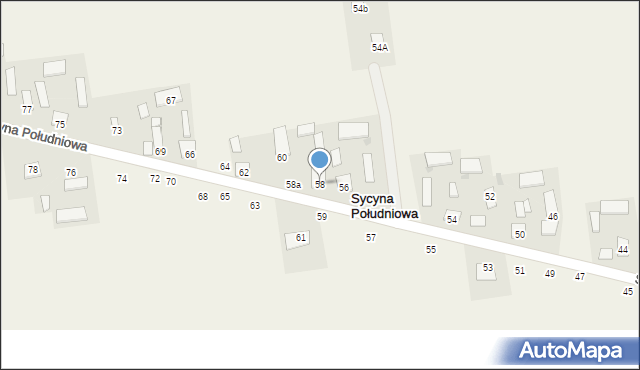 Sycyna Południowa, Sycyna Południowa, 58, mapa Sycyna Południowa