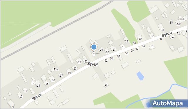 Sycze, Sycze, 23, mapa Sycze