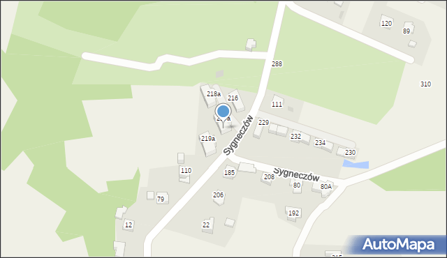 Sygneczów, Sygneczów, 219, mapa Sygneczów