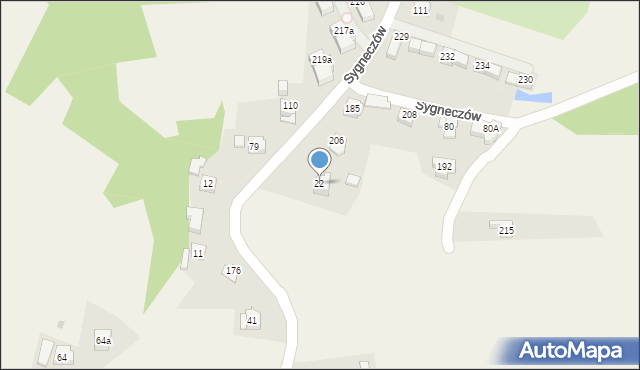 Sygneczów, Sygneczów, 22, mapa Sygneczów
