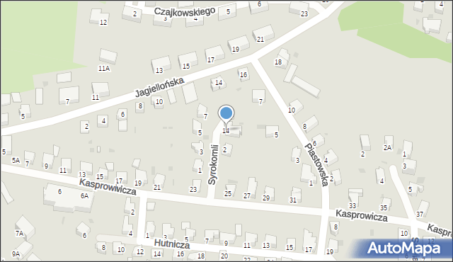 Wałbrzych, Syrokomli Władysława, 14, mapa Wałbrzycha
