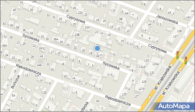 Warszawa, Sycowska, 14, mapa Warszawy