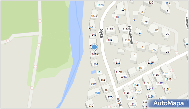 Warszawa, Syta, 103A, mapa Warszawy