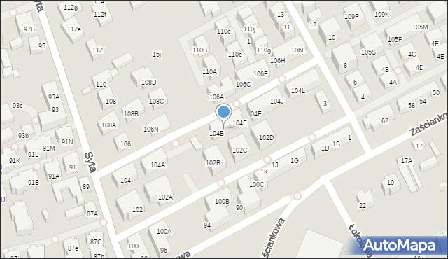 Warszawa, Syta, 104C, mapa Warszawy