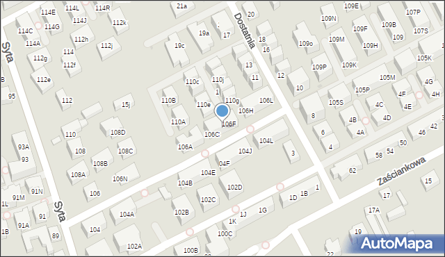 Warszawa, Syta, 106E, mapa Warszawy