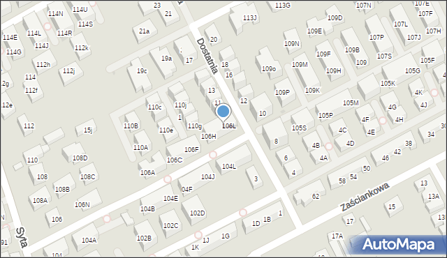 Warszawa, Syta, 106K, mapa Warszawy