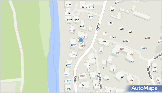 Warszawa, Syta, 109, mapa Warszawy