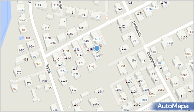 Warszawa, Syta, 112k, mapa Warszawy