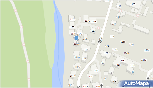 Warszawa, Syta, 113A, mapa Warszawy