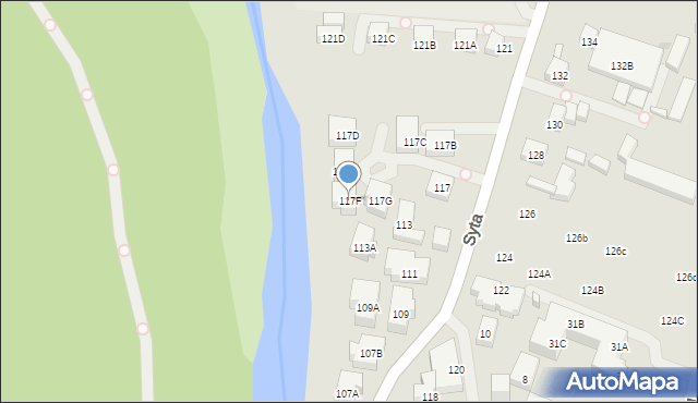 Warszawa, Syta, 117F, mapa Warszawy