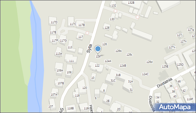 Warszawa, Syta, 124, mapa Warszawy