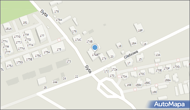 Warszawa, Syta, 174A, mapa Warszawy