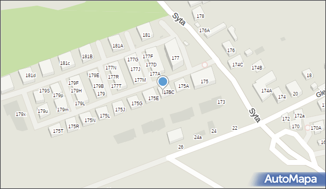 Warszawa, Syta, 175D, mapa Warszawy