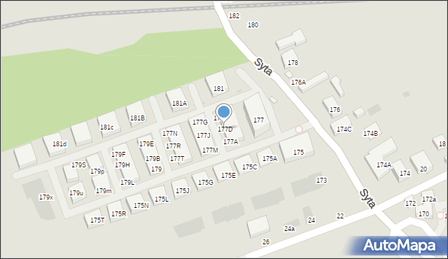 Warszawa, Syta, 177D, mapa Warszawy