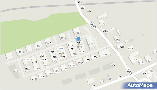 Warszawa, Syta, 177E, mapa Warszawy