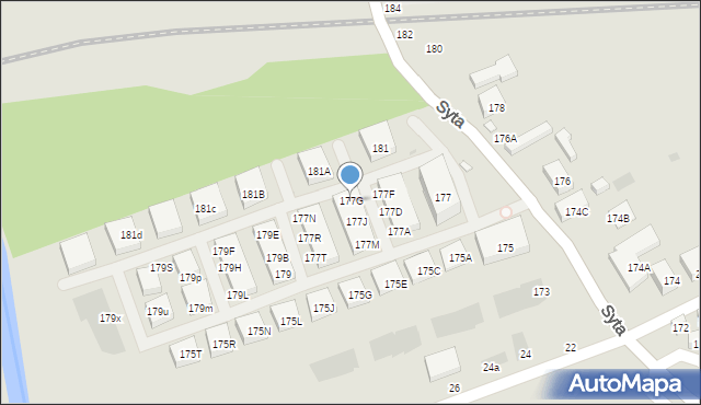 Warszawa, Syta, 177G, mapa Warszawy