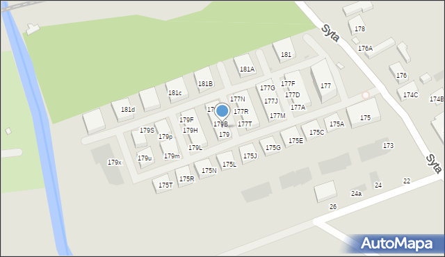 Warszawa, Syta, 179A, mapa Warszawy