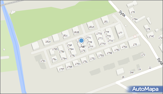 Warszawa, Syta, 179B, mapa Warszawy