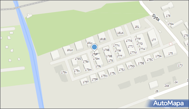 Warszawa, Syta, 179F, mapa Warszawy