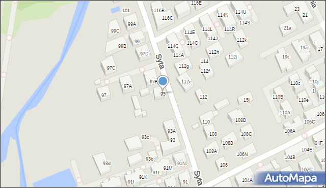 Warszawa, Syta, 95, mapa Warszawy