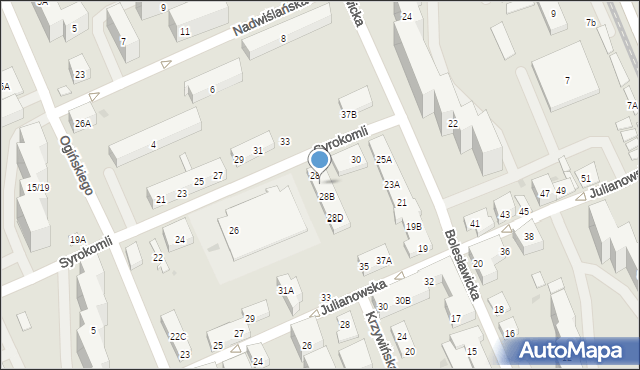 Warszawa, Syrokomli Władysława, 28A, mapa Warszawy