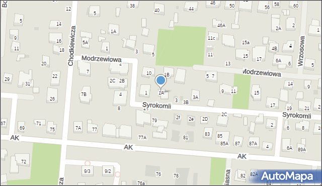 Warszawa, Syrokomli Władysława, 1A, mapa Warszawy