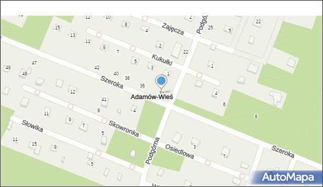 Adamów-Wieś, Szeroka, 34, mapa Adamów-Wieś