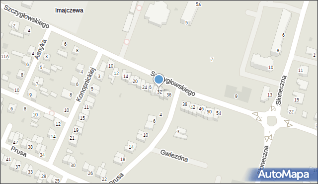 Aleksandrów Kujawski, Szczygłowskiego Franciszka, ks., 32, mapa Aleksandrów Kujawski