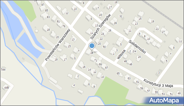 Andrychów, Szarych Szeregów, 18, mapa Andrychów