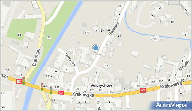 Andrychów, Szewska, 11, mapa Andrychów