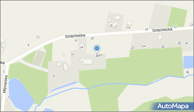 Anielin Swędowski, Szlachecka, 18, mapa Anielin Swędowski