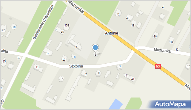 Antonie, Szkolna, 4, mapa Antonie
