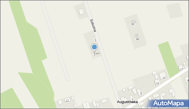 Augustówka, Szkolna, 1, mapa Augustówka