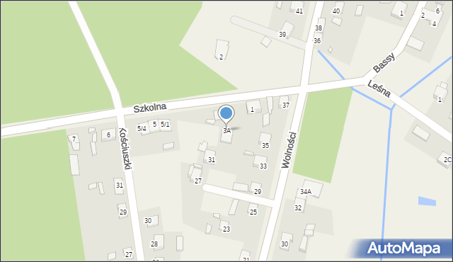 Bąków, Szkolna, 3A, mapa Bąków