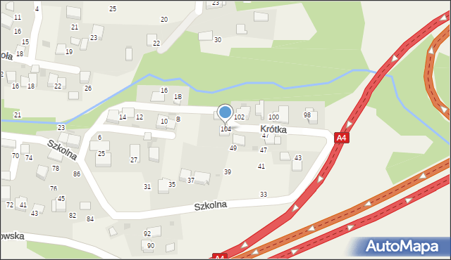 Balice, Szkolna, 104, mapa Balice