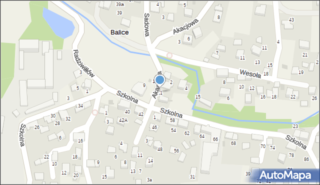 Balice, Szkolna, 11, mapa Balice