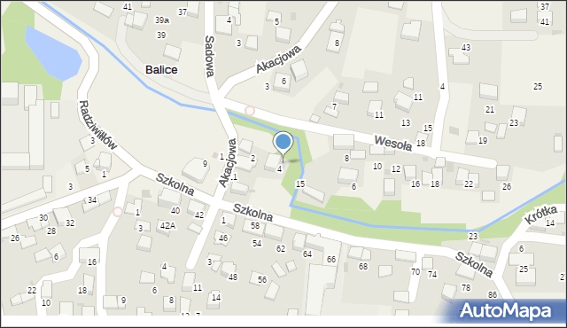 Balice, Szkolna, 13, mapa Balice
