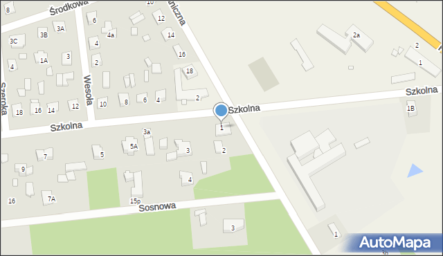 Baniocha, Szkolna, 1, mapa Baniocha