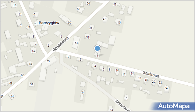 Barczygłów, Szafirowa, 1, mapa Barczygłów