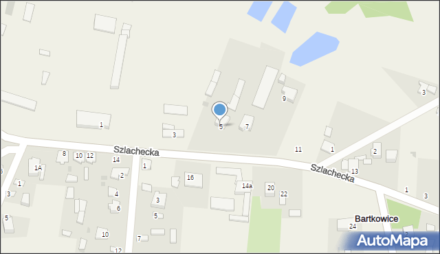 Bartkowice, Szlachecka, 5, mapa Bartkowice