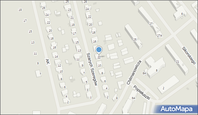 Bartoszyce, Szarych Szeregów, 12, mapa Bartoszyce