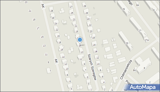 Bartoszyce, Szarych Szeregów, 15, mapa Bartoszyce