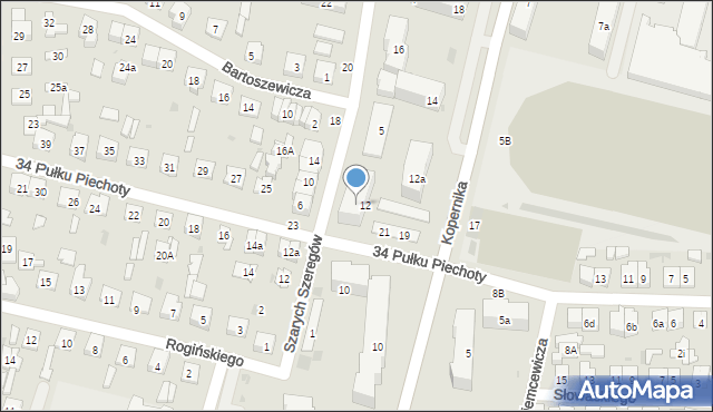 Biała Podlaska, Szarych Szeregów, 3, mapa Białej Podlaskiej