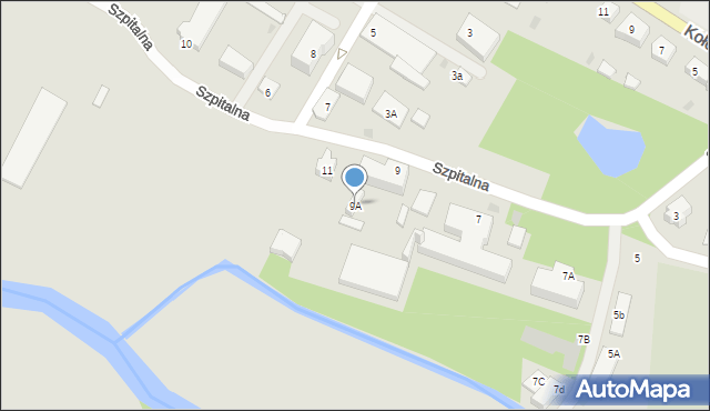 Białogard, Szpitalna, 9A, mapa Białogard