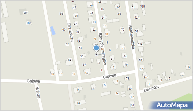 Bielsk Podlaski, Szarych Szeregów, 5, mapa Bielsk Podlaski